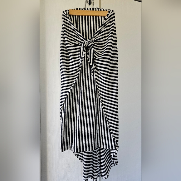 Anthropologie Splendid x Margherita Isola Linen Wrap Striped Summer Skirt SzL - Picture 2 of 11